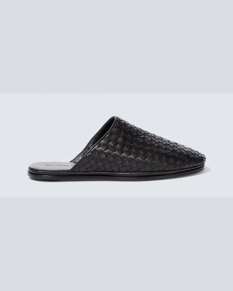 Bottega Veneta Slippers in pelle Intrecciato Nero