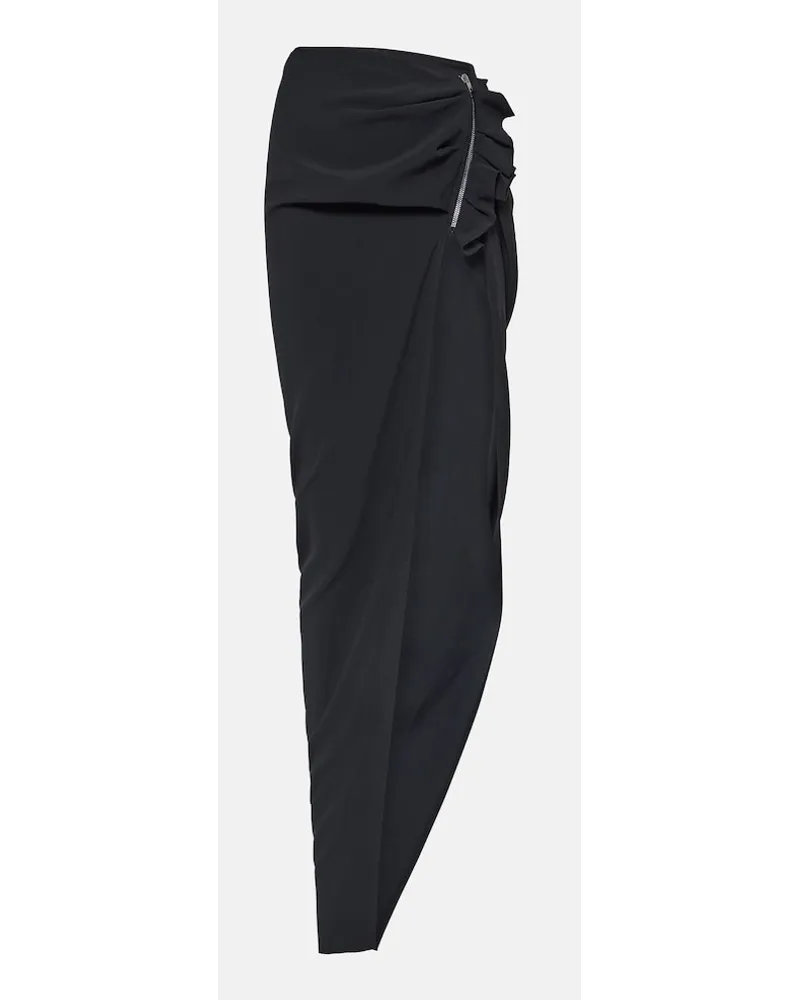 Rick Owens Gonna lunga asimmetrica a vita alta Nero