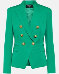 Balmain Blazer doppiopetto in lana Verde