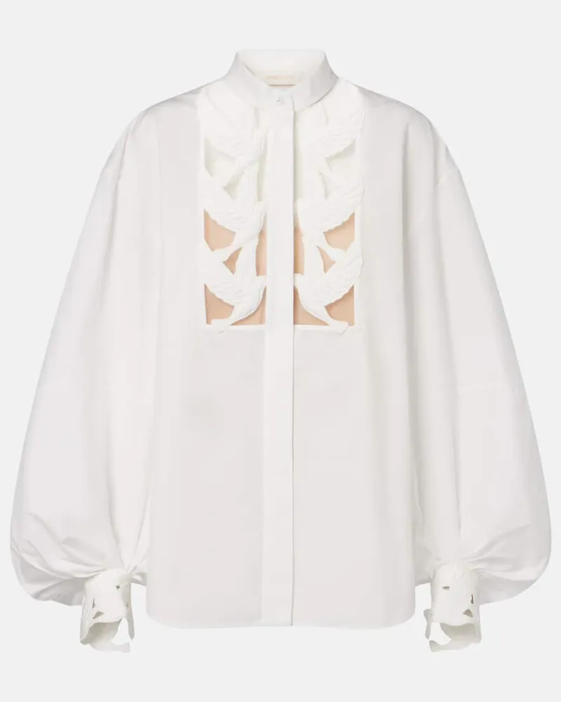 Zimmermann Blusa Luna in cotone Bianco