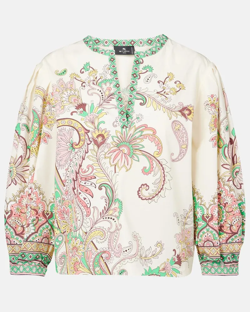 Etro Top in cotone con stampa Bianco