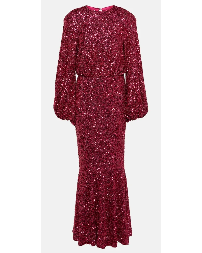 ROTATE Birger Christensen Abito lungo con paillettes Rosa