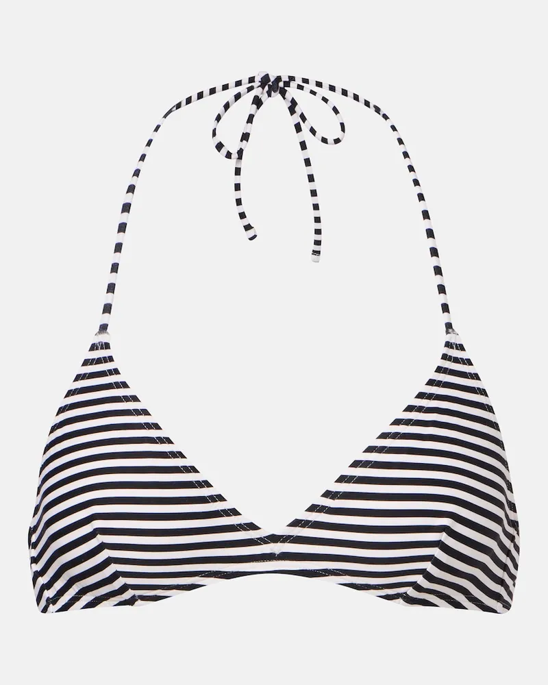 Nili Lotan Top bikini a righe Nero