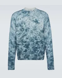 Acne Studios Pullover Bleached in cotone Blu