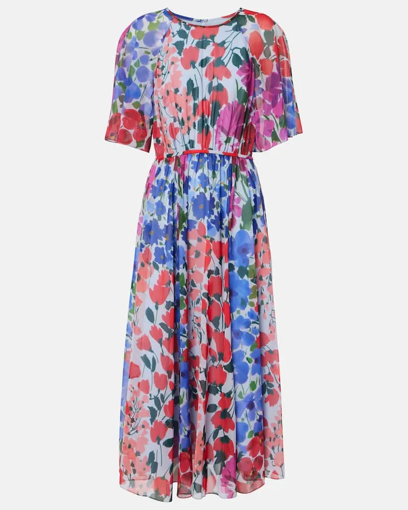 Carolina Herrera New York Abito midi con stampa floreale Multicolore