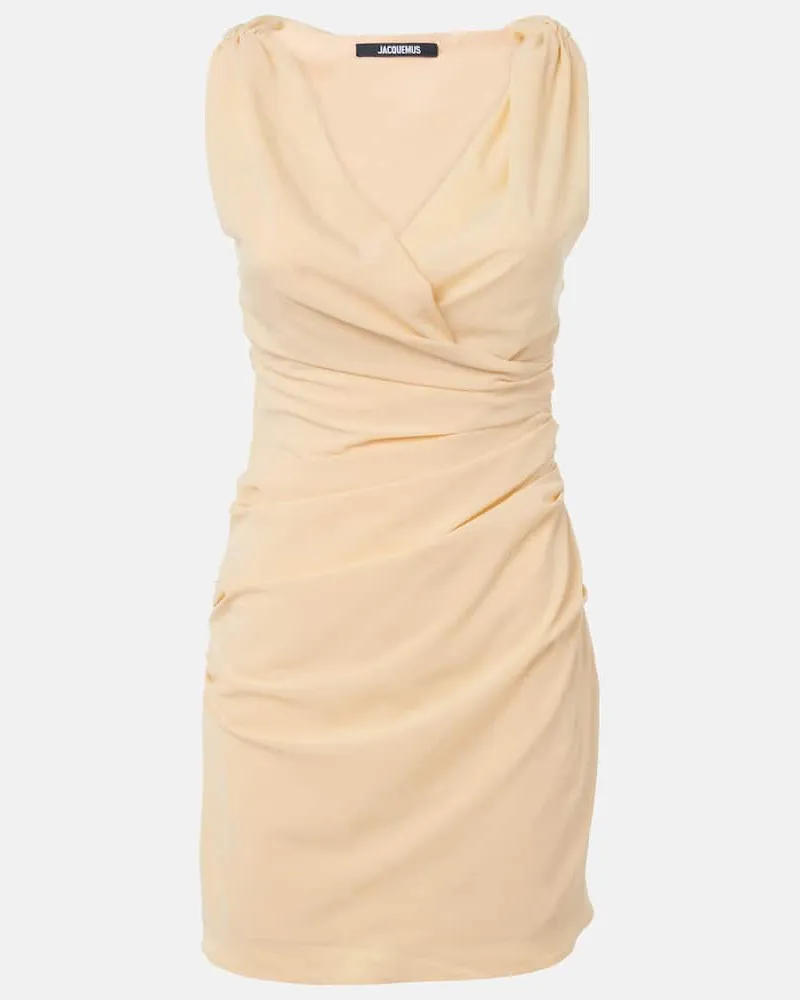 Jacquemus Abito corto Rita con volant Beige