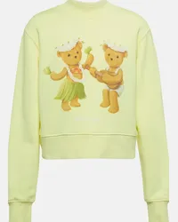 Palm Angels Felpa Dancing Bears in jersey di cotone Giallo