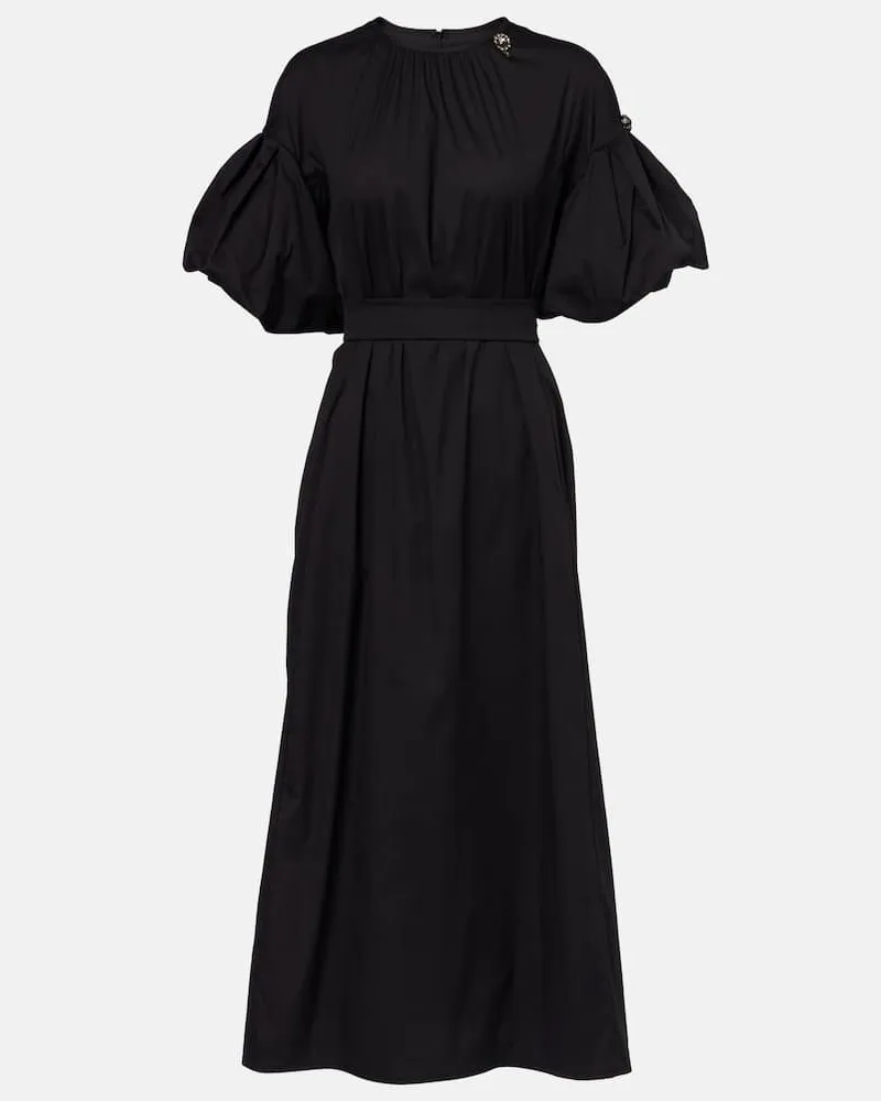 Max Mara Abito lungo Rose in misto cotone Nero