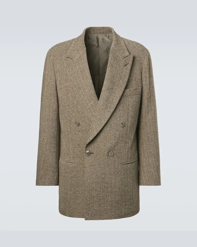 Giorgio Armani Archivio - Blazer in misto cotone e lana Marrone
