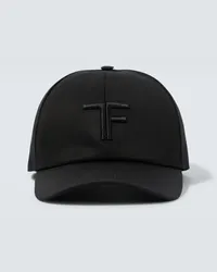 Tom Ford Cappello da baseball in canvas con ricamo Nero