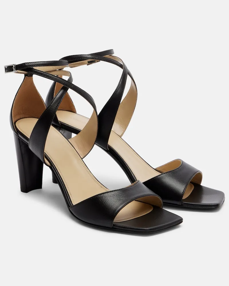 Christophe Lemaire Sandali Cross in pelle Marrone