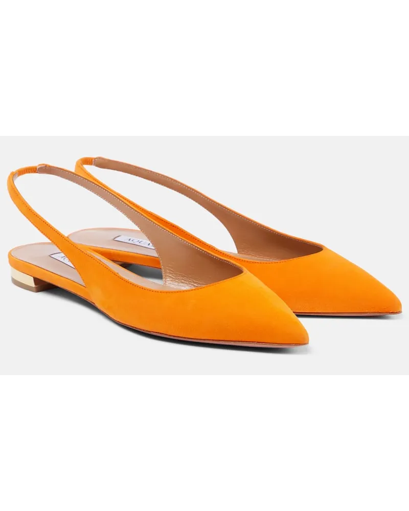 Aquazzura Ballerine slingback Purist in suede Arancione