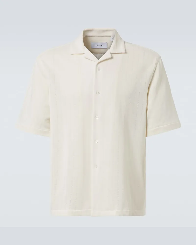 LARDINI Camicia bowling a righe Bianco