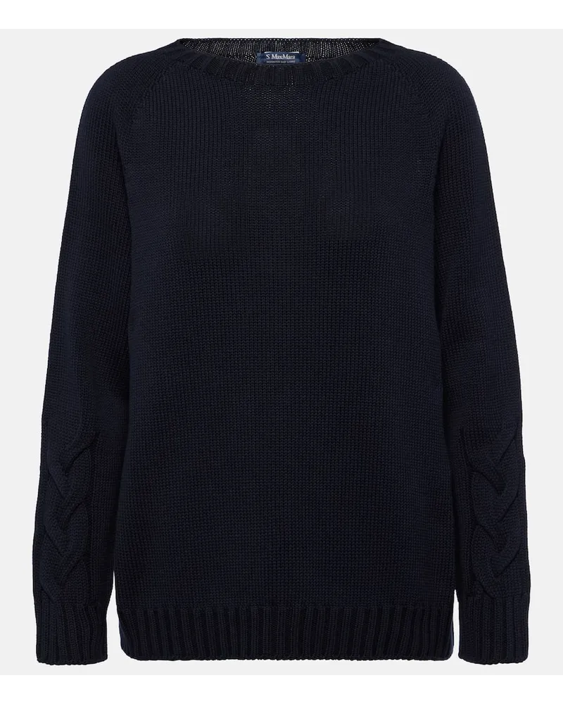 Max Mara Pullover in cotone a trecce Nero