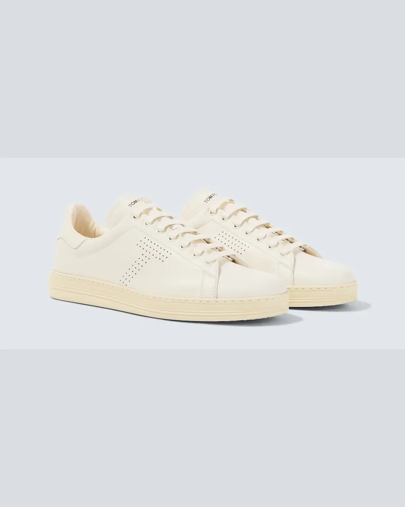 Tom Ford Sneakers Warwick in pelle traforata Bianco