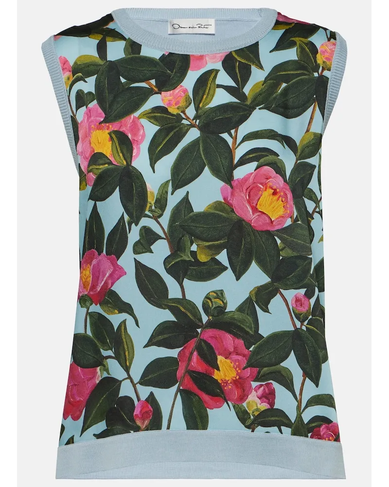 Oscar de la Renta Gilet in misto seta con stampa Multicolore