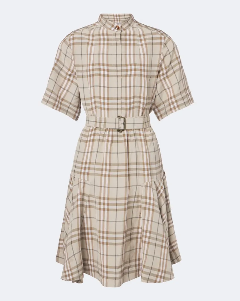 Burberry Abito corto Burberry Check con cintura Beige