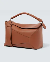 Loewe Borsa a spalla Puzzle Large in pelle Marrone