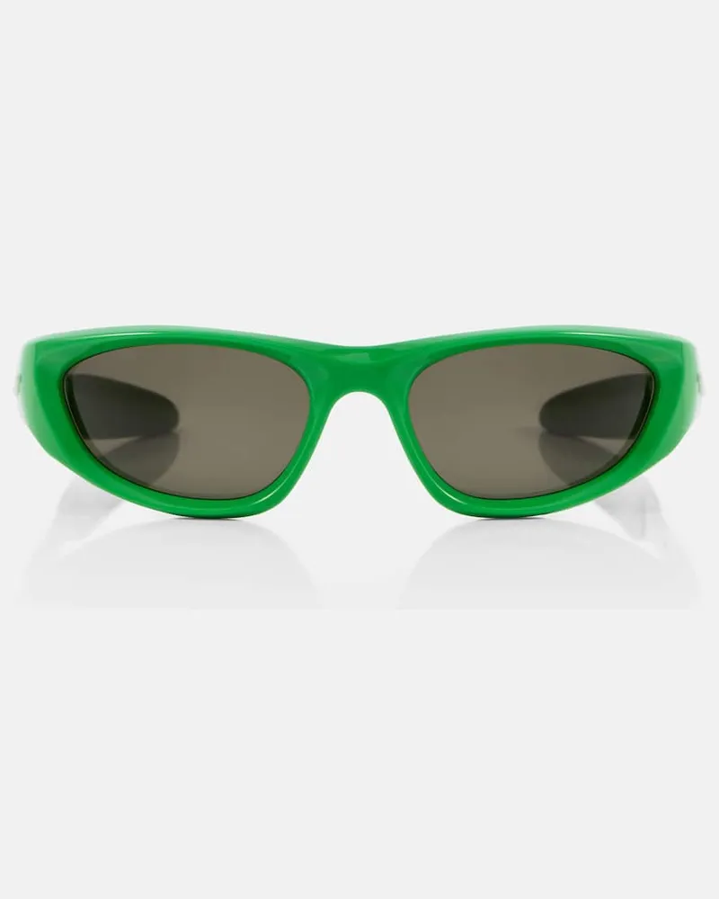 Bottega Veneta Occhiali da sole Cone Wraparound Verde