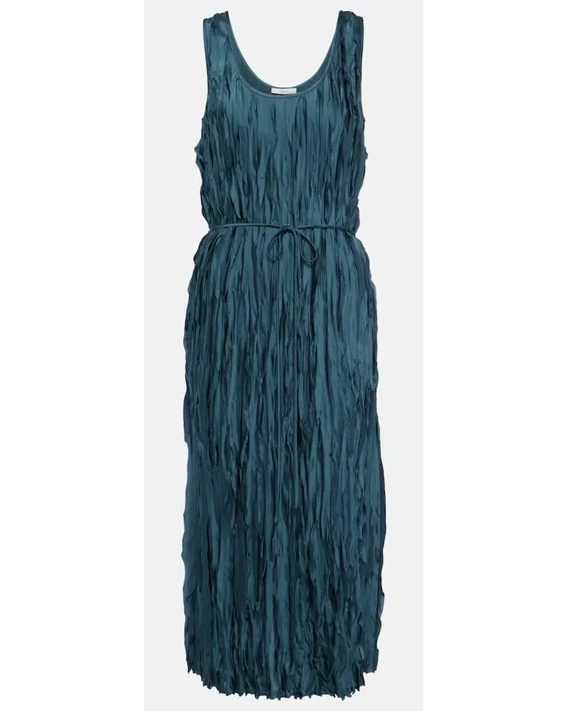 Vince Abito midi in raso a pieghe Blu