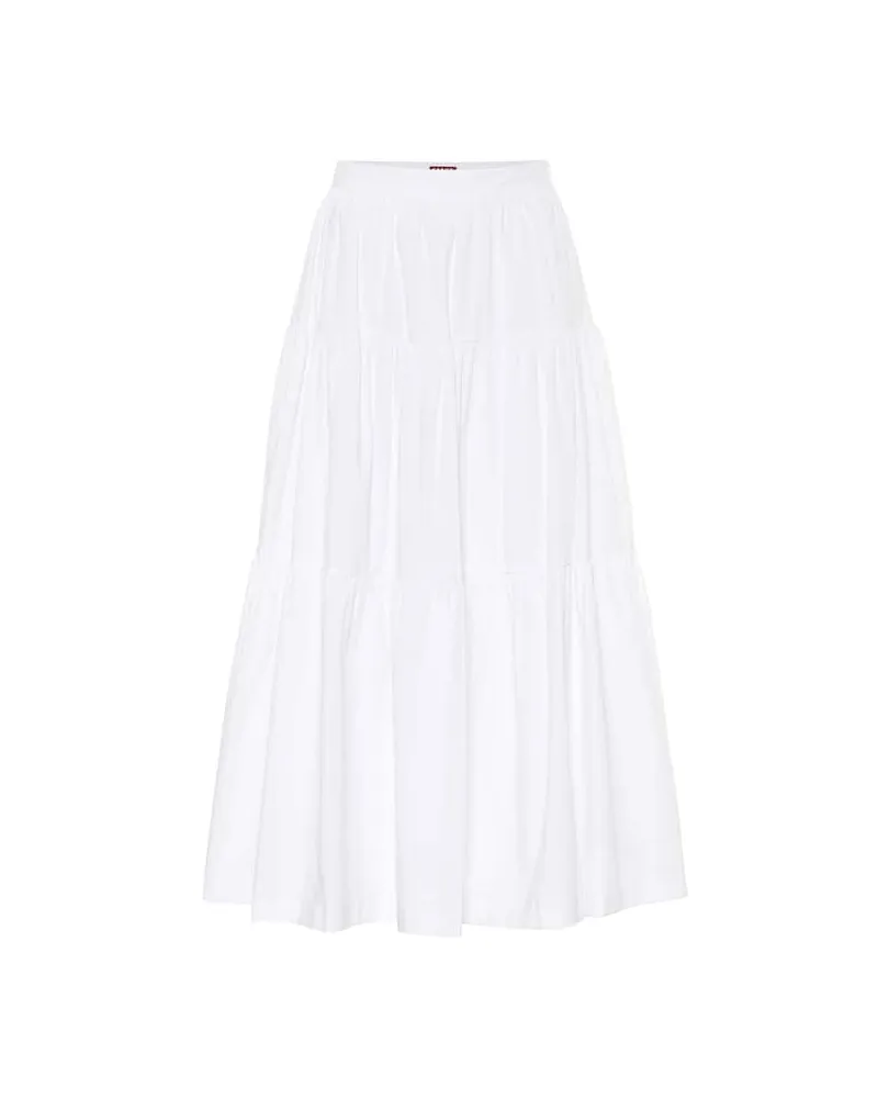 STAUD Gonna midi Sea in cotone Bianco