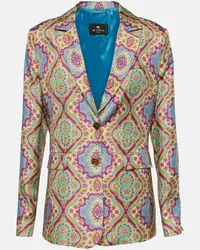 Etro Blazer monopetto in seta con stampa Multicolore