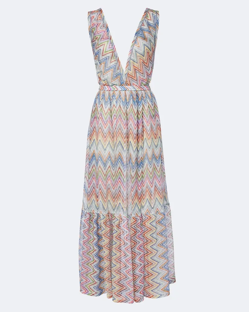 Missoni Abito lungo in tulle a zig zag Multicolore