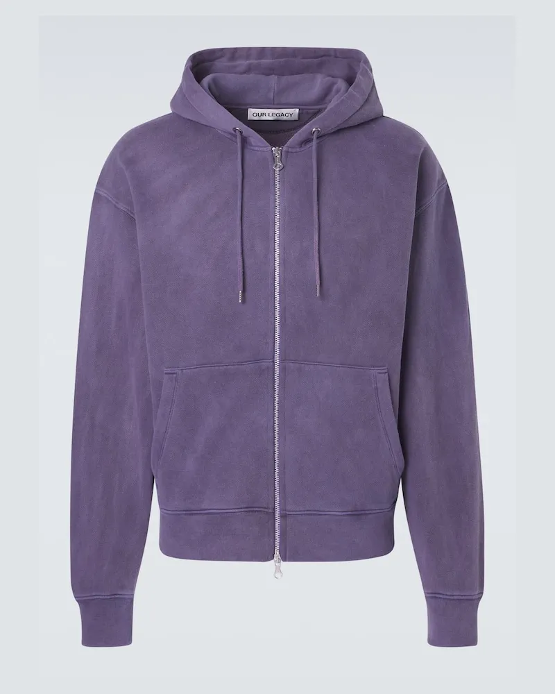 Our Legacy Felpa con cappuccio Rascal in pile di cotone Viola