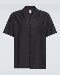 Berluti Camicia da bowling in seta e cotone Nero