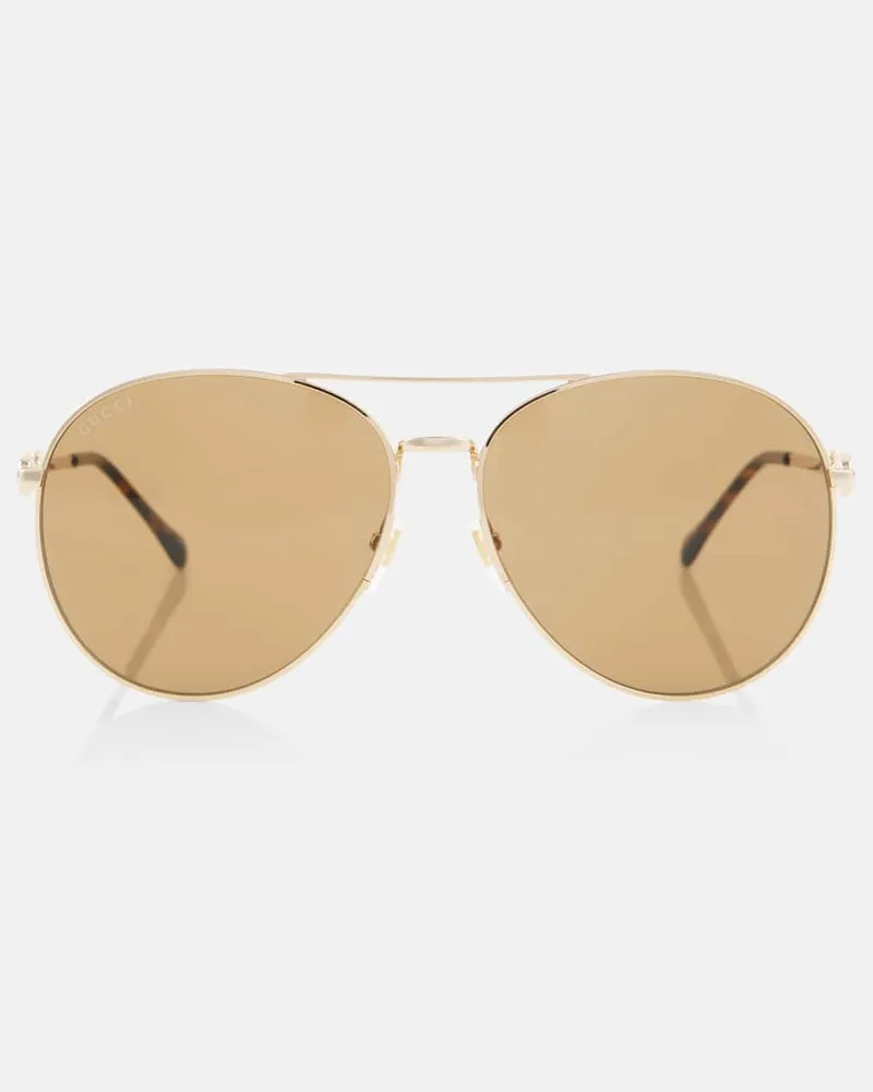 Gucci Occhiali da sole aviator Horsebit Oro