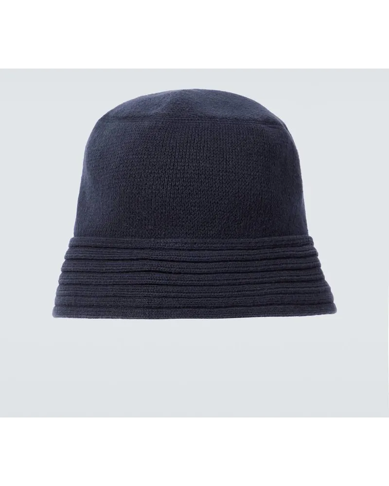 Our Legacy Cappello Shaggy in maglia di cotone Blu