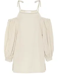 Jil Sander Top in popeline di cotone Beige