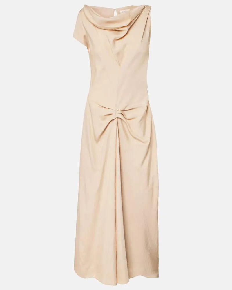 Victoria Beckham Abito midi con ruches Rosa