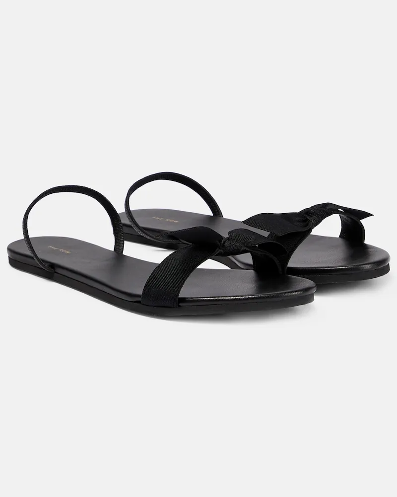 The Row Sandali slingback Bow in pelle Nero