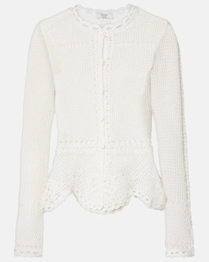 Erdem Cardigan in crochet di cotone Bianco