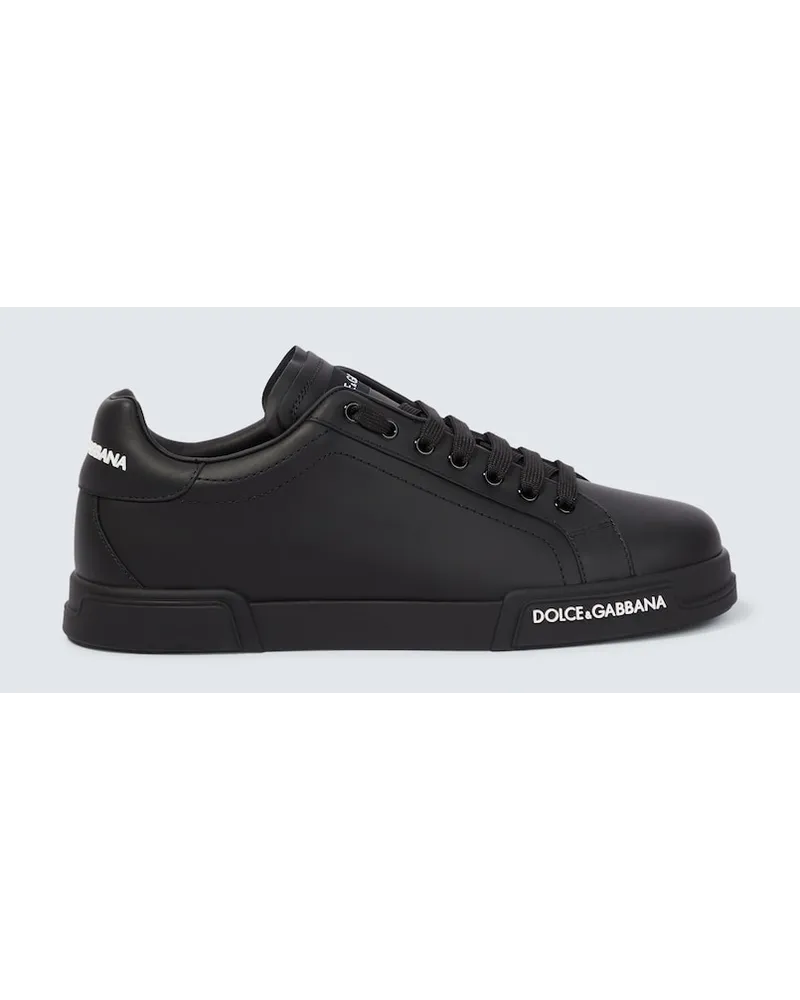 Dolce & Gabbana Sneakers in pelle con logo Nero