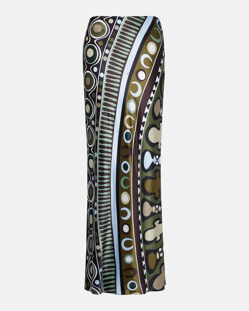 Emilio Pucci Gonna lunga Soleil in seta Verde
