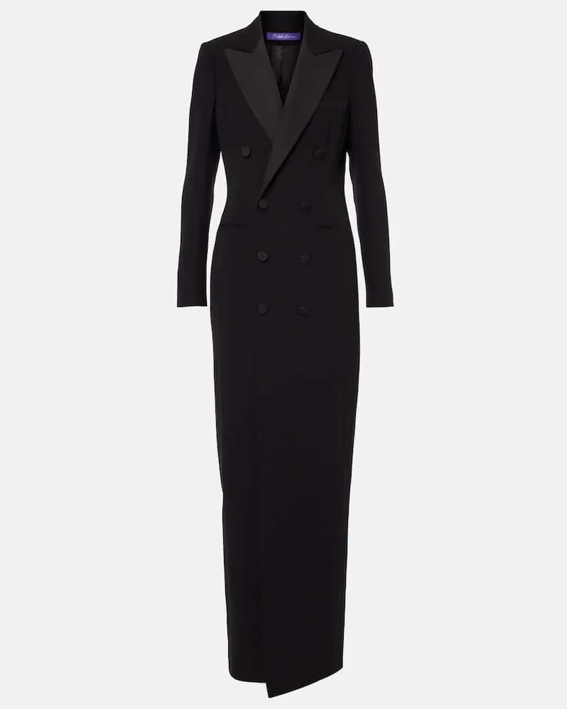 Ralph Lauren Abito lungo Kristian in cady di seta Nero