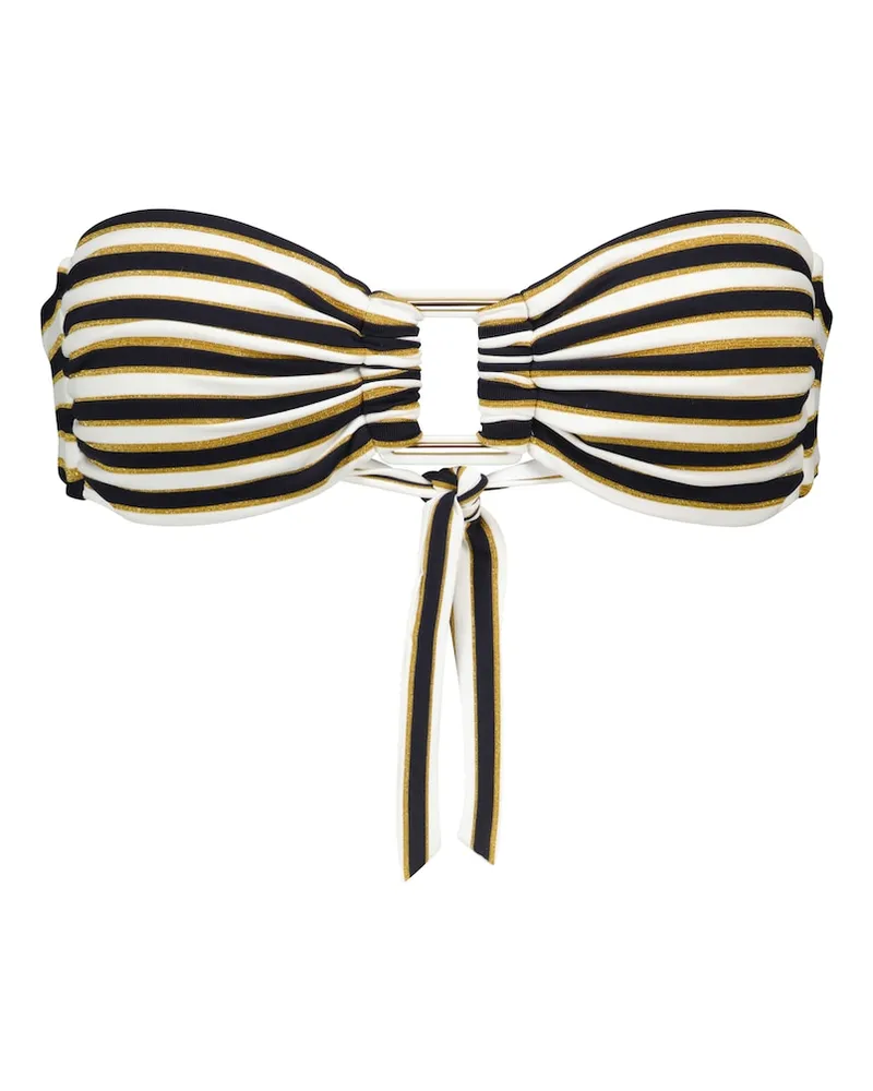 Melissa Odabash Top bikini Angola a righe Nero