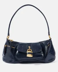 Chloé Chloé Borsa a spalla Le 99 Small in pelle stampata Blu