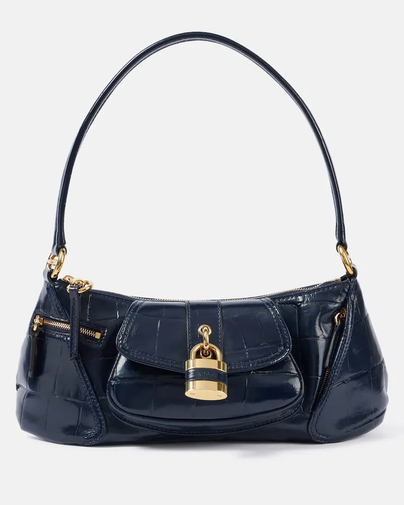 Chloé ChloÃ© Borsa a spalla Le 99 Small in pelle stampata Blu
