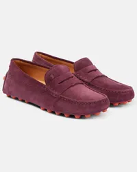 TOD'S Mocassini Gommino Bubble in suede Rosso