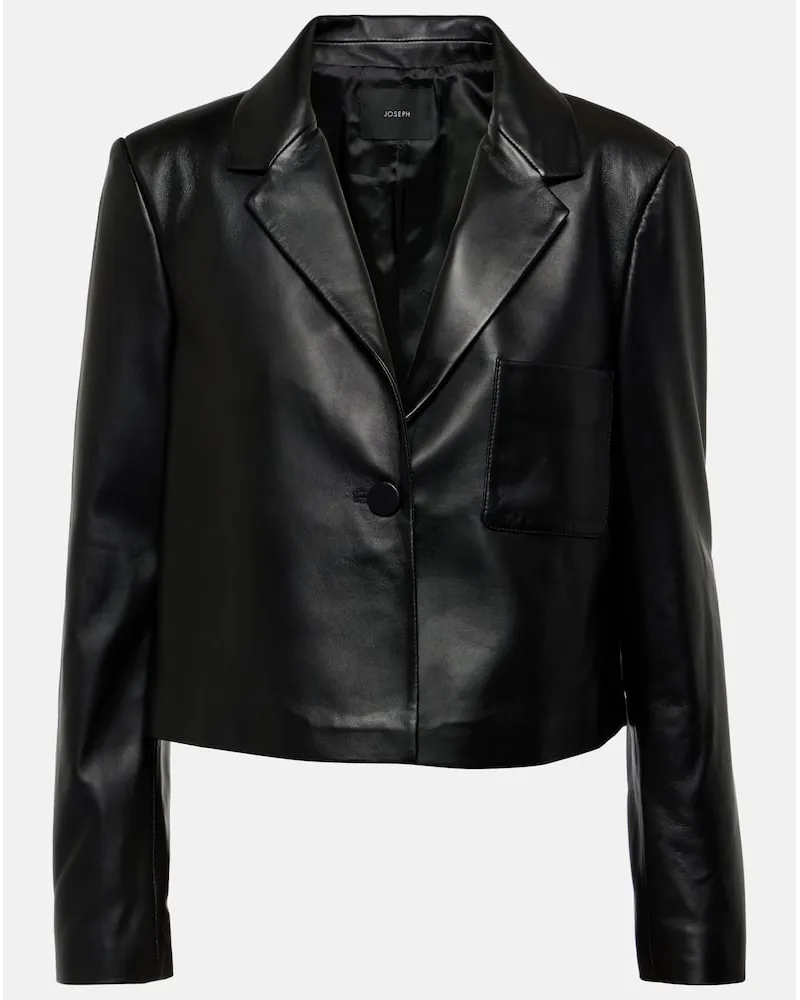 Joseph Giacca cropped in pelle Nero