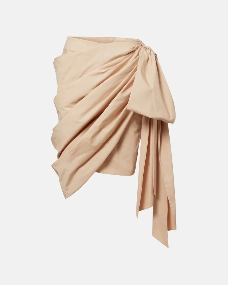 Chloé ChloÃ© Gonna midi in popeline di cotone con fiocco Beige