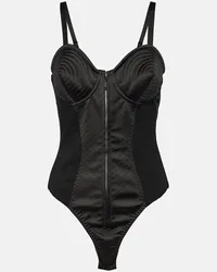 Jean Paul Gaultier Body con raso Nero