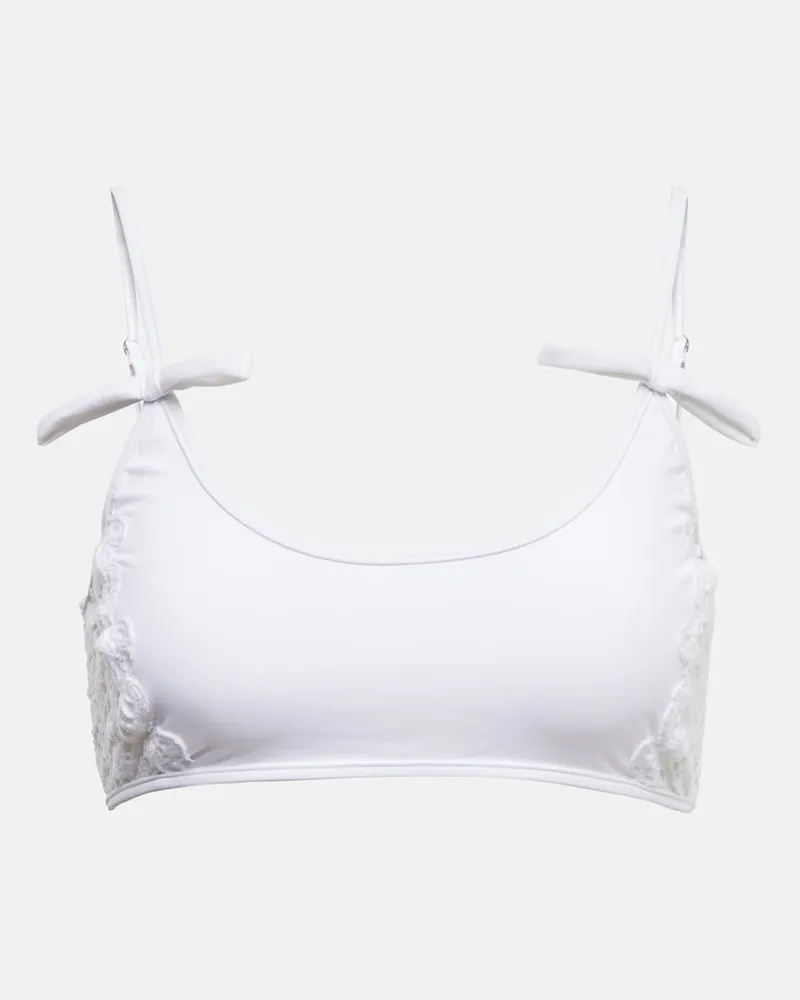 Giambattista Valli Top bikini in pizzo con stampa Bianco