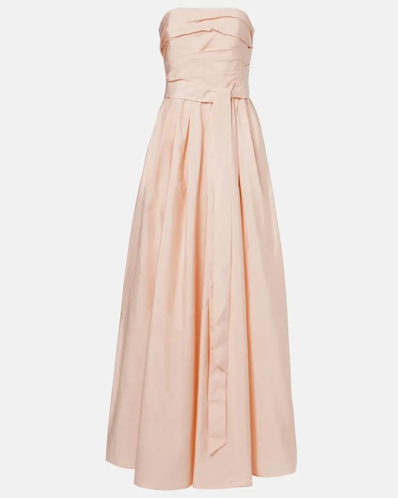 Max Mara Abito lungo Quinoa in seta con cintura Rosa