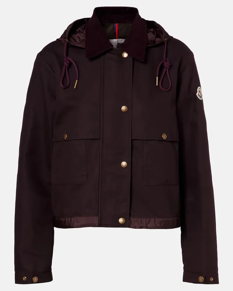 Moncler Giacca Aconitum in misto cotone e lino Borgogna