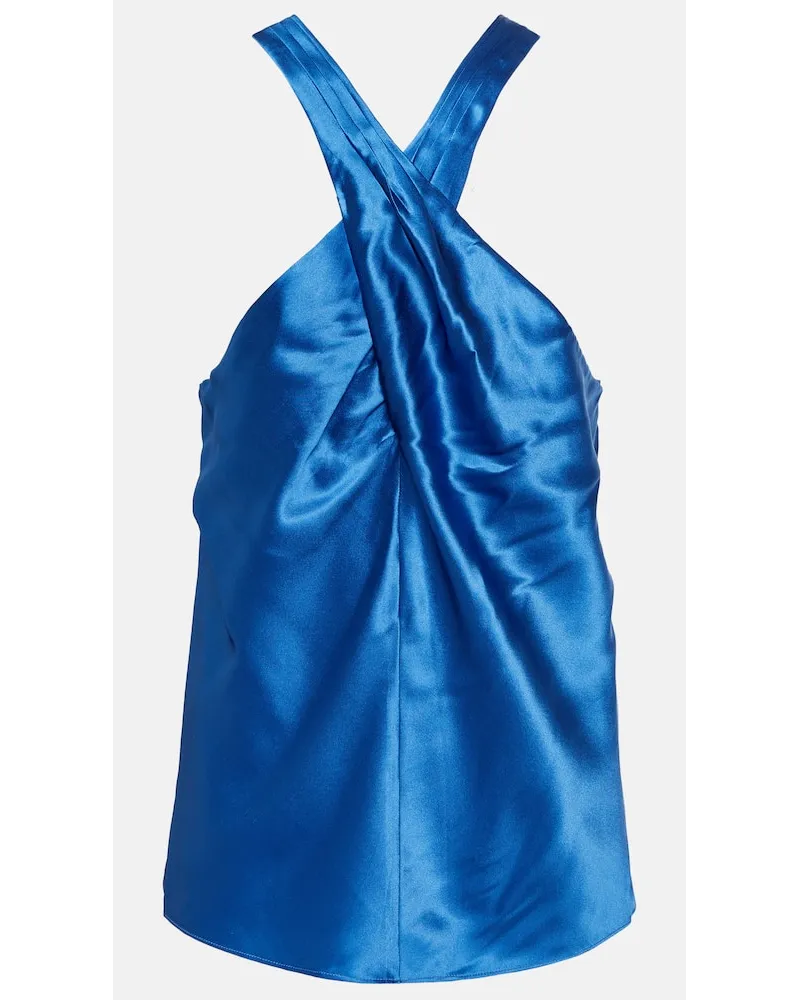 Veronica Beard Top Stewart in raso Blu