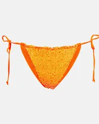 Norma Kamali Slip bikini con paillettes Arancione